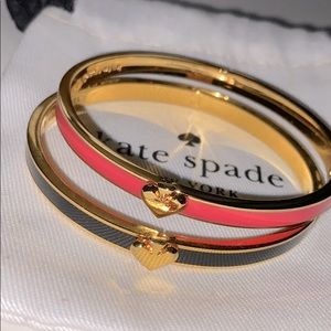 Kate Spade bracelets pink and black.